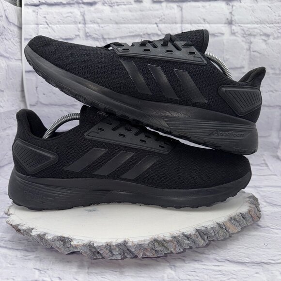 Adidas Duramo 9 Mens Size 12.5 Triple Black Walking Running Shoes Sneakers - Picture 10 of 14